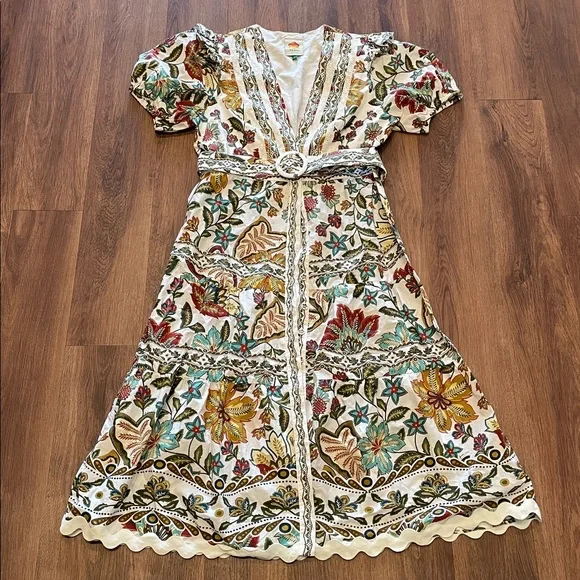 Farm Rio Botanicals Cotton Midi Dress - Picture 4 of 8